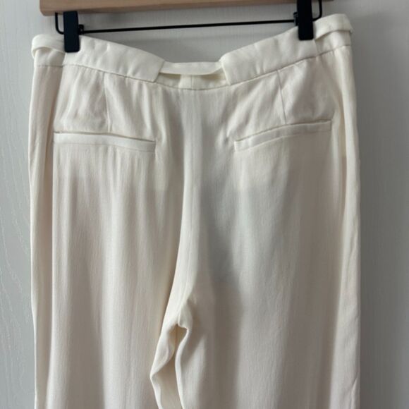 Helmut Lang‎ Silk Ivory White Cream Pants Trousers Size 4 - Picture 9 of 10